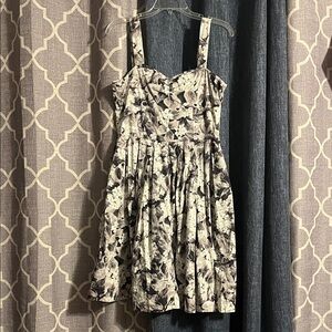 Talbots Black and White Floral Dress